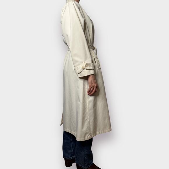 80s Coat Works Cream Trench Coat - Picture 8 of 10